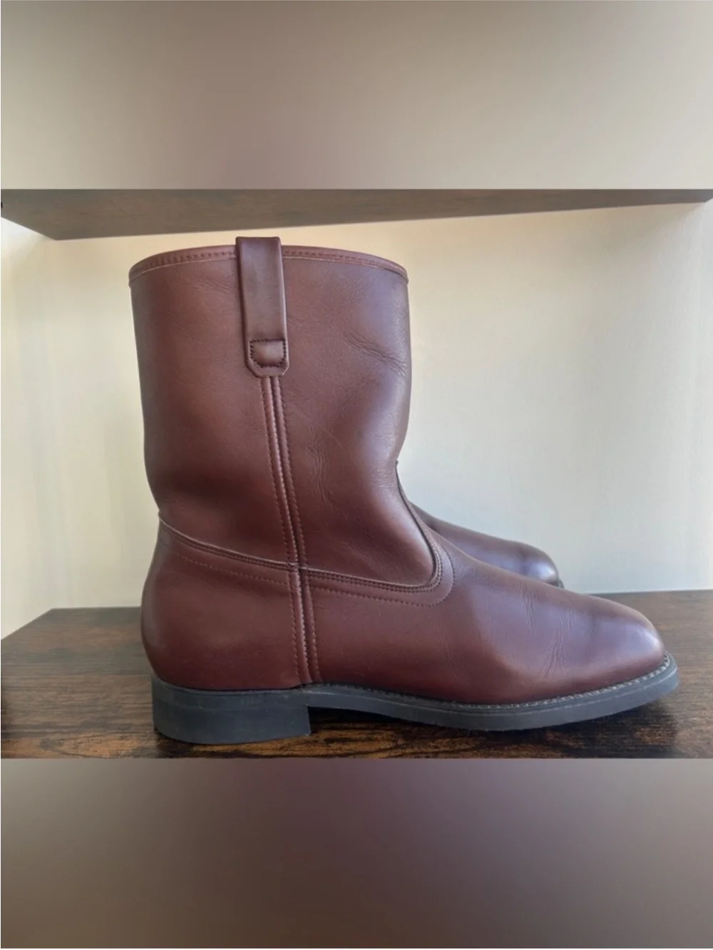 Vintage Mason Western Leather Roper Boots Mens 9D Vibram USA
